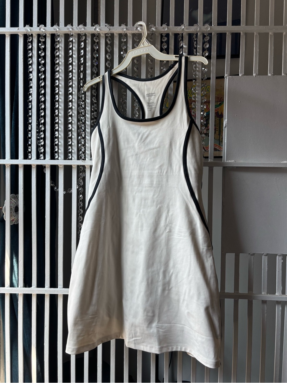 Girlfriend collective white and black tennis dress Size medium